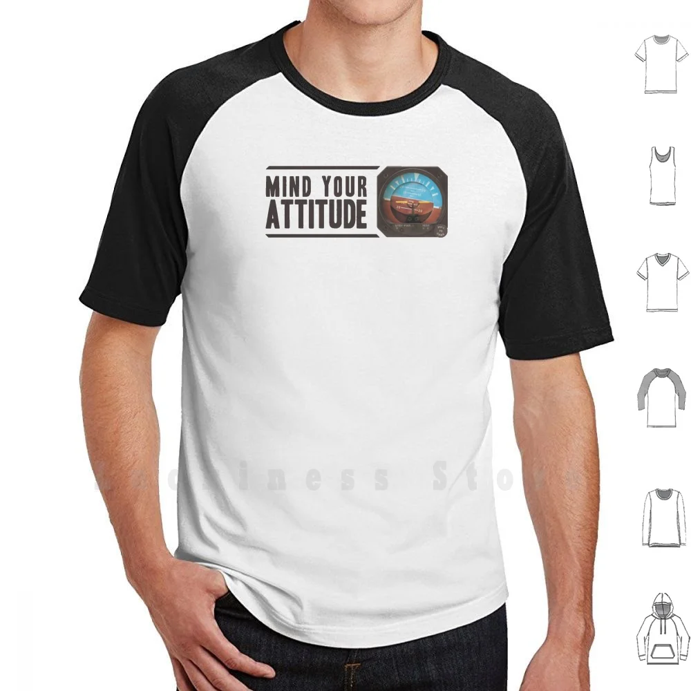 Mind Your Attitude T Shirt Men 6Xl Airplane Horizon Artificial Attitude Indicatore Cruscotto Cessna Piper