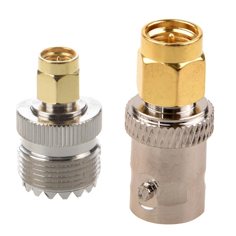 2 Pcs Connector: 1 SMA Male To BNC Female Connector Adapter & UHF SO-239 SO239 Plug Coaxi | Электроника