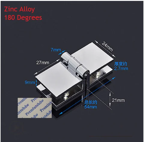 180 Degrees Zinc 4 шт./лот хромированная твердая латунь цинк 5-8 мм стеклянная дверная петля Показать чехол шкаф для вина 0 90 180 градусов боковое стекло - Цвет: 180 Degrees Zinc