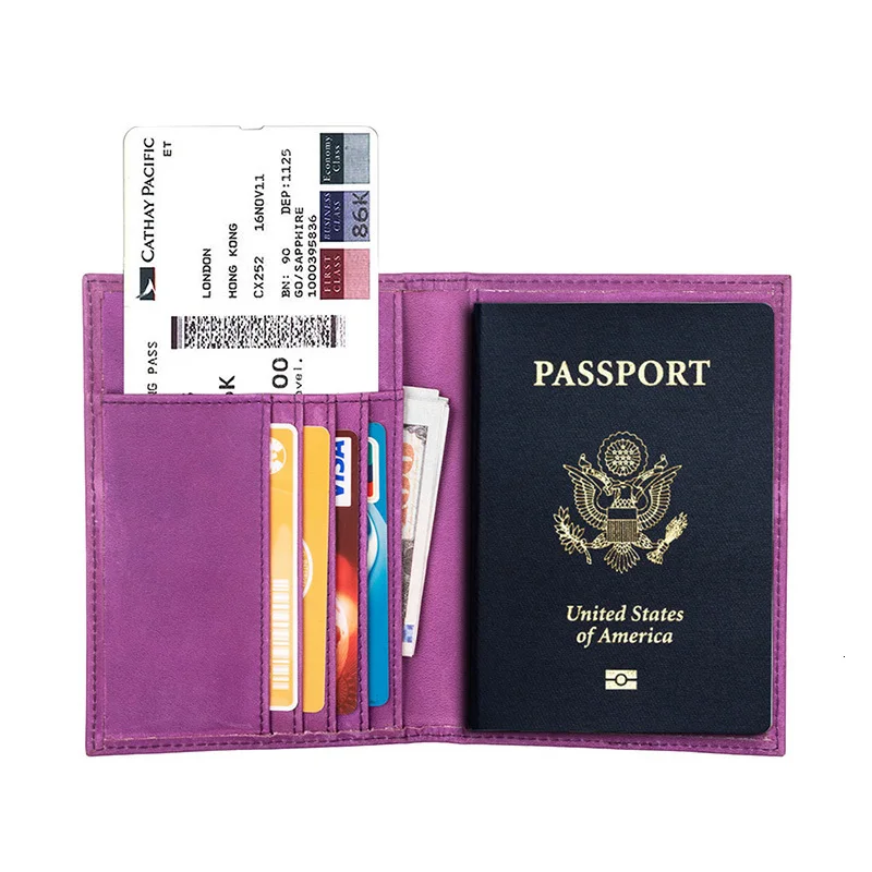 Ретро Бизнес-держатель для карт мужские кредитные карты ID Держатели подлинный кожаный кошелек для путешествий Обложка для паспорта B589-41
