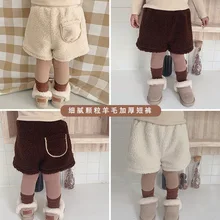 Новое поступление, флисовые шорты для девочек, осенне-зимние детские шорты для девочек 1-6 лет