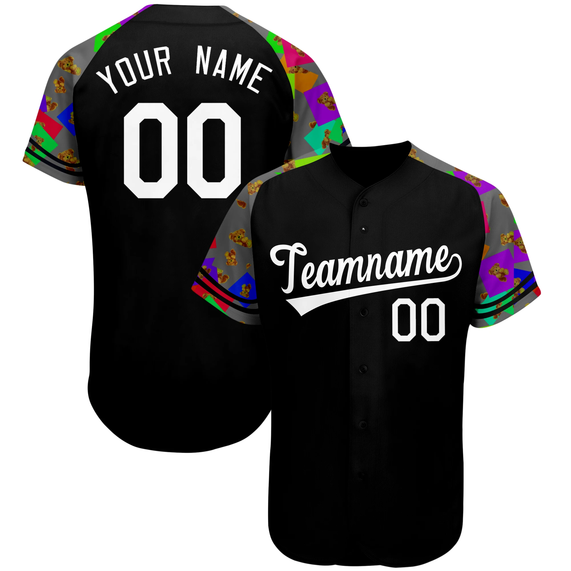 Fashion Baseball Jersey Sublimate Print Team Name,Number Mesh Soft v-neck Streetwear for Male/Women/Child Any Colour