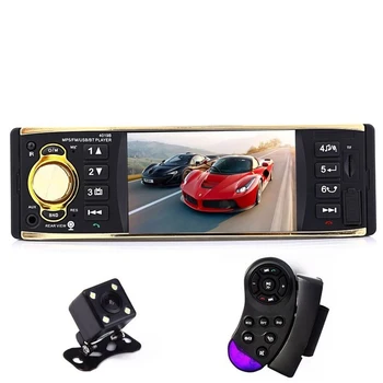 

Autoradio with Rearview Camera Remote Control 4.1 inch 1 One Din Car Radio Audio Stereo AUX FM Radio Station Bluetooth