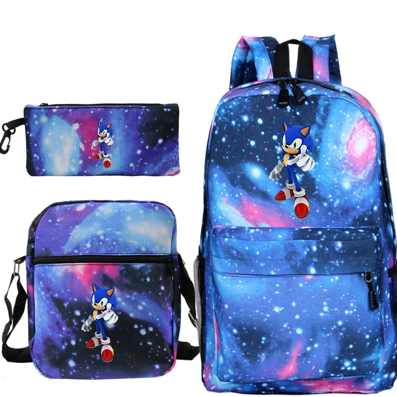 Mochila Sonic The рюкзак с ежом для мужчин аниме хип хоп plecak Sac Dos 3 шт./компл. пенал книжная сумка сумки рюкзак на плечо - Цвет: 10