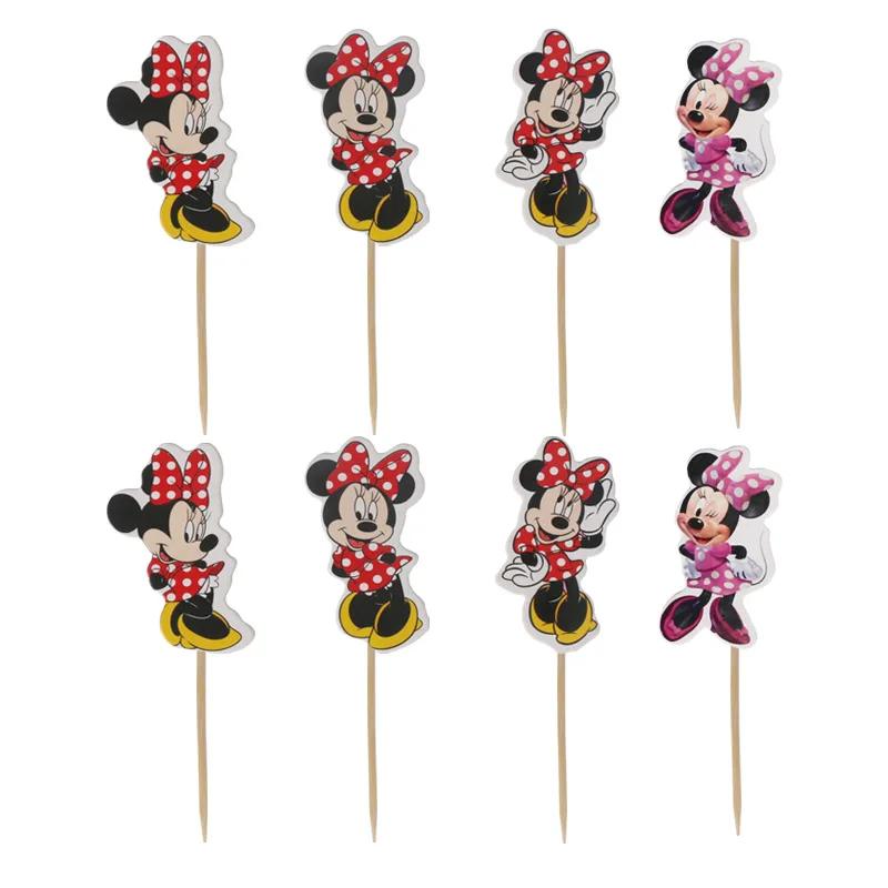 Disney Cartoon Figures Minnie Mickey Children's Birthday Party Set Disposable Party Tableware Candy Box Tablecloth Gift Bag 2A08 - Цвет: 24pcs