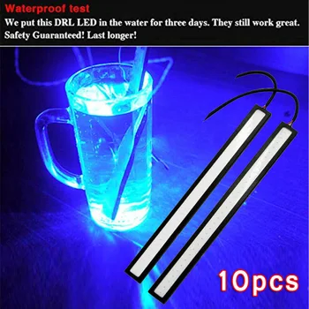 

Car Daytime Running Lights Blue Day Driving Aluminum DRL Fog Dustproof