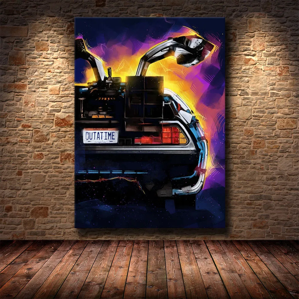 Back To The Future фильм автомобиль плакат холст для живописи отпечатки Куадрос Винтаж