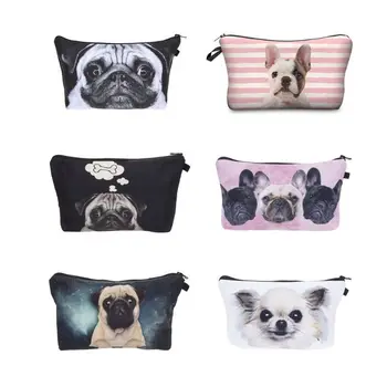 

Makeup Case Pouch Toiletry Cosmetic Bag 1Pc Travel 3D Printed Pug Pattern Organizer Cosmetic Bag New