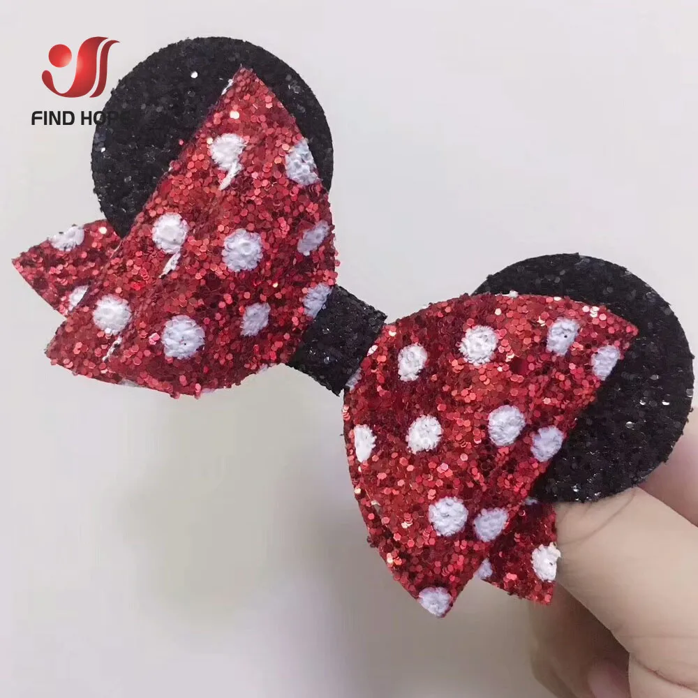 Sheets Polka Dot Chunky Glitter Sequins Vinyl PU Faux Leather Fabric 20*30cm Sparkle DIY Craft Brooch Bow Handmade Earring Decor