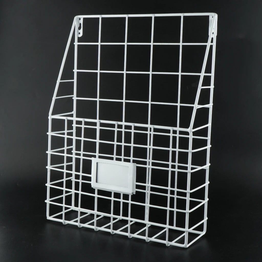 36x27x8cm Grid Storage Basket Over the Cabinet, Metal Wire Cabinet Wire Wall Basket with Hook Wall Mount Storage Basket 