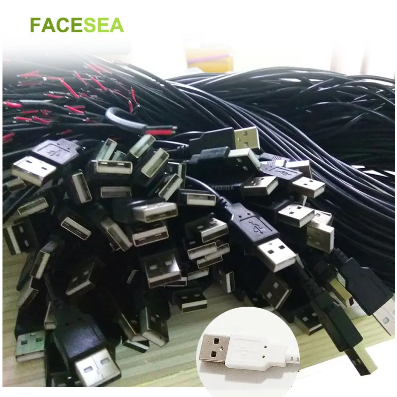 100 шт. черный/белый 1 м 5 В USB кабель 2 контакта с штекером типа A разъем для