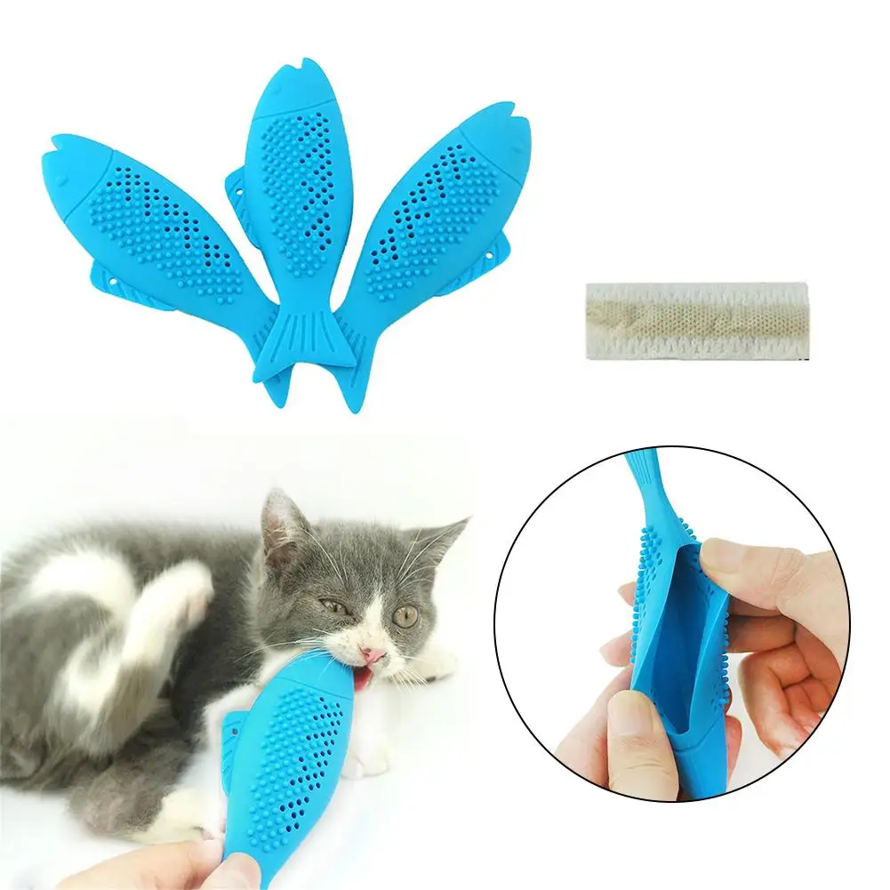 Зубная щетка для кошек кошачья кошка рыбка зубная щетка для чистки жевательная игрушка товары для домашних животных