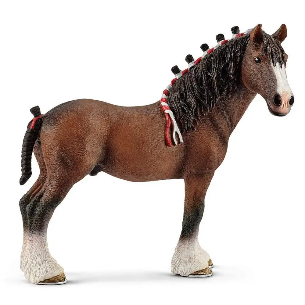 ПВХ моделирование paard животных модели лошадей 5 дюймов Дания knastrupper кобыла игрушка фигура ферма животные игрушки фея украшения сада - Цвет: Clydesdale Horse