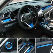 304 нержавеющая сталь внутренняя отделка украшения для Honda Civic драгоценный камень синий автомобиль Стайлинг Аксессуары