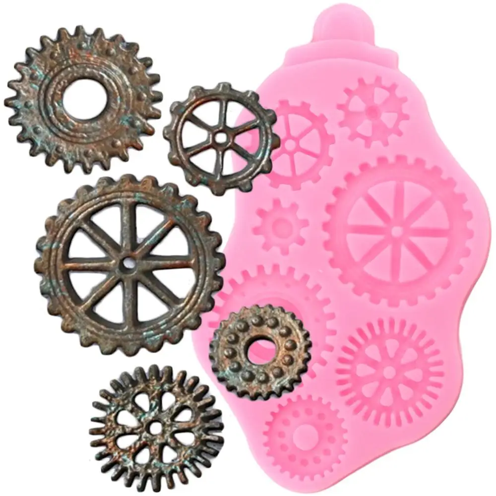 Distressed Cogs силиконовые формы инструменты для украшения тортов из мастики конфеты из сахара глины шоколадные формы для мастики торта выпечки формы