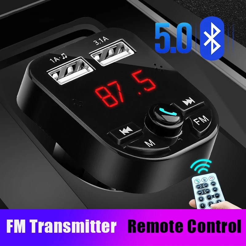 FM передатчик с Bluetooth 5 0 Автомобильный MP3 плеер дистанционным управлением U диск TF