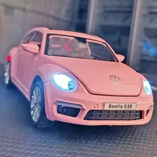 

1:32 Volkswagen Beatle Metal Alloy Car Model High Simulation Car Boy Children's Acousto-Optic Toy Car Collection Ornament Gift