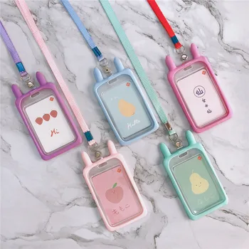

Cute Cartoon Silica Gel Card Case Holder Credit Card Holders Card Cover Bus ID Holders String Children Card Cover