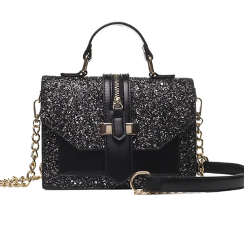

Small Handbag Chain Crossbody Bags for Women 2020 Fashion Sequin Ladies Shoulder Messenger Bag High Quality PU Leather Hand Bag