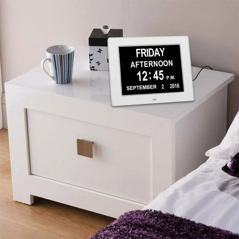 

8-inch Digital Calendar Day Clock Large Letter LED Alarm Multifunction Clock BJStore