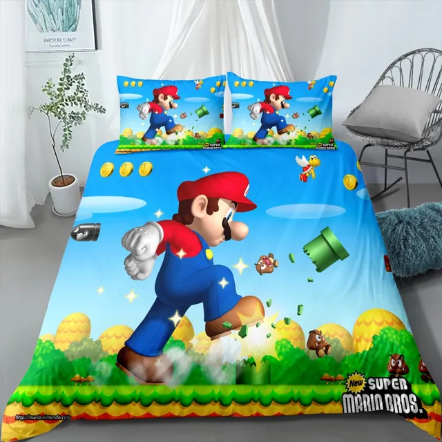 Super Mario Bros. Duvet Cover Set Bed Set Cartoon Bedding Set Single