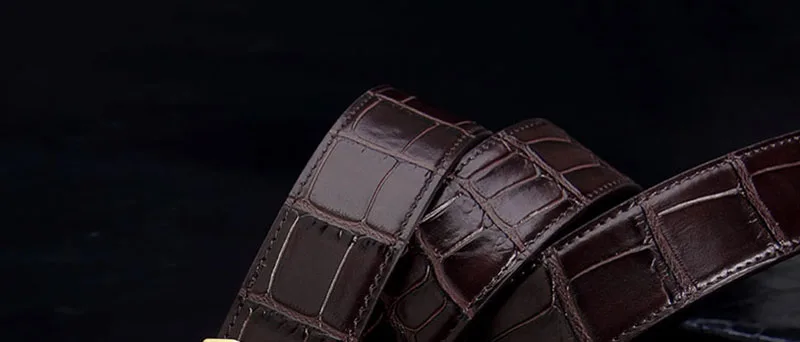 FAJARINA Top Quality Crocodile Pattern Cowhide Leather Geometry Stainless Steel Automatic Buckle Metal Belts for Men ZDFJ273