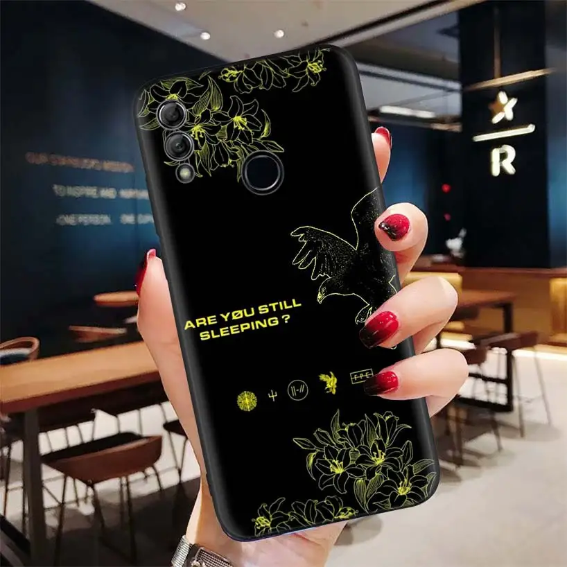 «Twenty One Pilots» желтый плащ-Тренч искусство черный чехол для huawei Y9 Y5 Y6 Y7 Honor 10 9 Lite 9X8X8 S 8A фотоаппаратов моментальной печати 7S 7A 10i 20i V20 телефон C