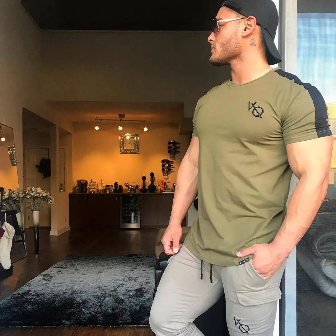 Muscle Dr. Brother летняя новая стильная Спортивная футболка для фитнеса, бега, фитнеса, повседневный костюм с короткими рукавами и шортами