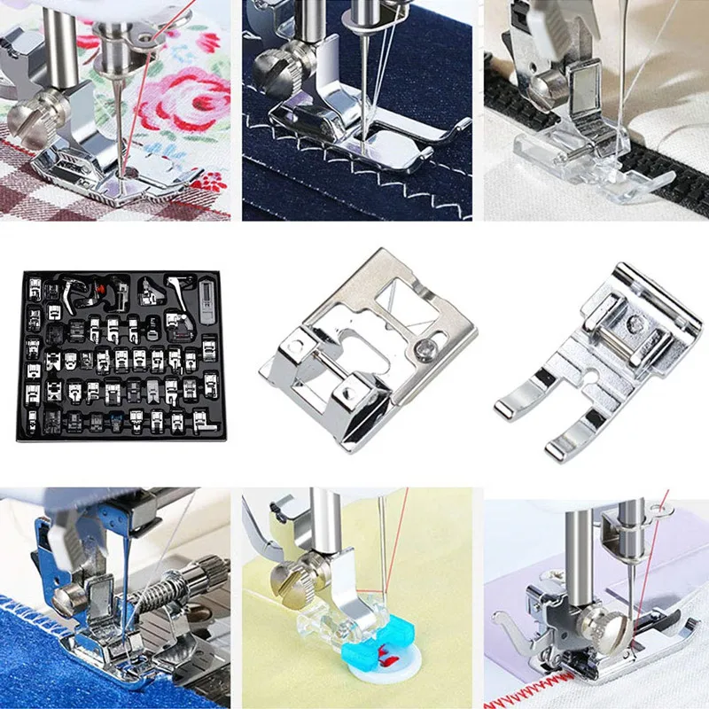 52 шт. набор прижимных лапок для домашней/бытовой швейной машины, швейные принадлежности для ног и реквизит для Janome Brother7YJ31
