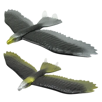 

2PCS 57Cm EPP Foam Hand Thrower Throws Eagle Eagle Glider DIY Model Toy (Gold + Silver)