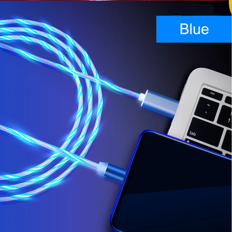 1 м светодиодный магнитный кабель с потоковым освещением для iPhone Xs Max 8 7 Plus Micro usb type C кабель для быстрой зарядки для samsung A6 A8 Plus