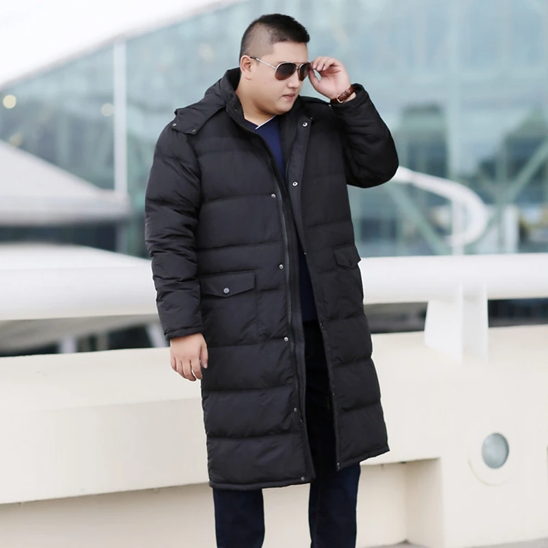 Winter long down jacket tall big size fat XL coat Overknee 10XL 9XL plus size long paragraph male winter clothes 8XL 7XL 6XL