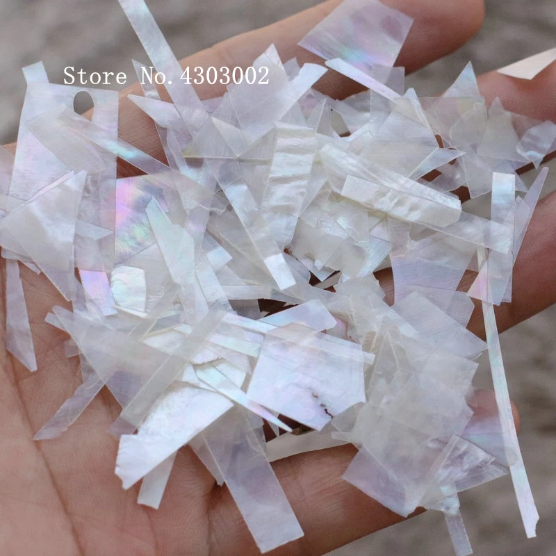 

100g/lot Natural Crushed white Mother of Pearl shell for DIY Jewelry Crushed shell MOP Pearl shell for fake nails
