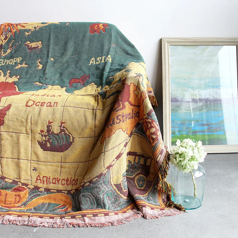 Foreign Trade Direct Selling Simple Sofa Cover Retro European Style Elegant Blanket Anti-slip Thick Rug Sofa Cover