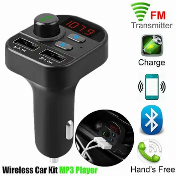 

Car Handsfree Wireless Bluetooth TF Card LCD MP3 Player Dual USB 2.1A Car Phone Charger For Car Auto Electronic Accessories