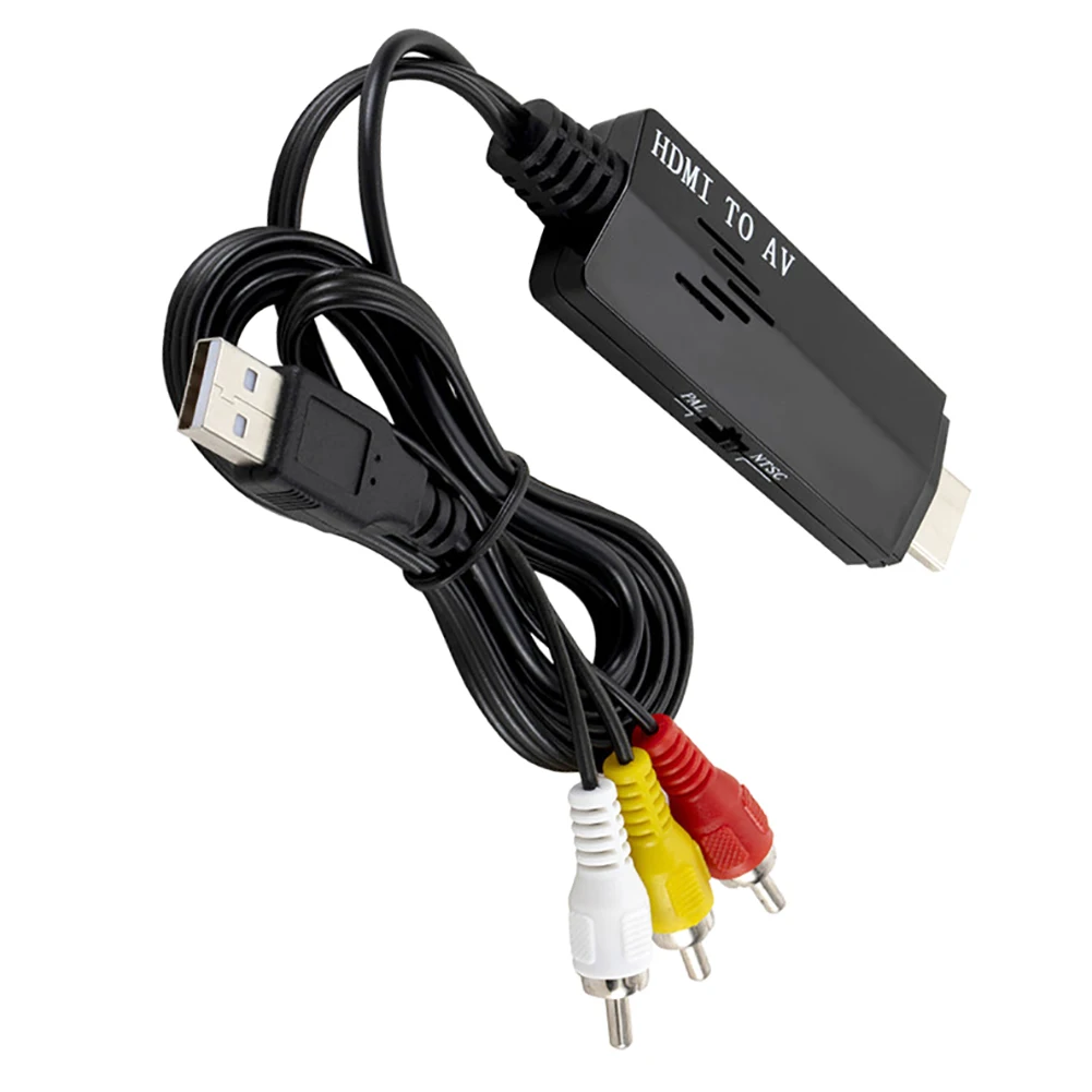 1 шт. HDMI к 3RCA композитный AV/CVBS видео аудио конвертер HDMI2AV адаптер Поддержка NTSC/PAL