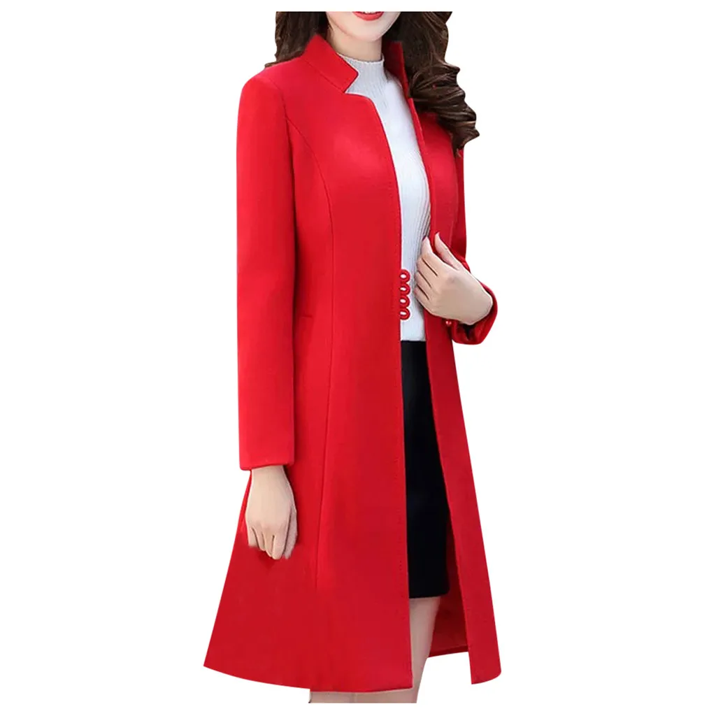 JAYCOSIN корейский элегантный смесь пальто зимнее повседневное пальто для женщин с длинными рукавами OL кардиган Повседневный Женский Топ средний длинный тонкий костюм 91