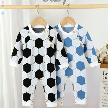 

2020 New Autumn Baby Boys Romper Lovely Infant Girl Solid Rompers Girls knitted Jumpsuits Newborn Baby One-pieces Romper