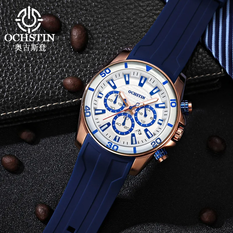 

Hot Selling Ochstin Multi-functional MEN'S Watch Large Dial Fashion & Sports Noctilucent Tape Watch Batch