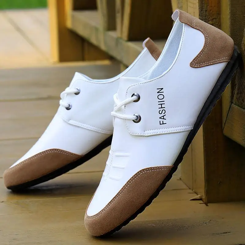 

Summer Breathable Men's Casual Shoes Lace Up Men's Casual Shoes Leather Mens Casual Sneakers