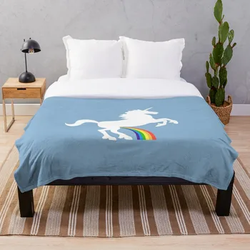 

Unicorn Rainbow Pee Throw Blanket Soft Sherpa Blanket Bed Sheet Single Knee Blanket Office Nap Blanket