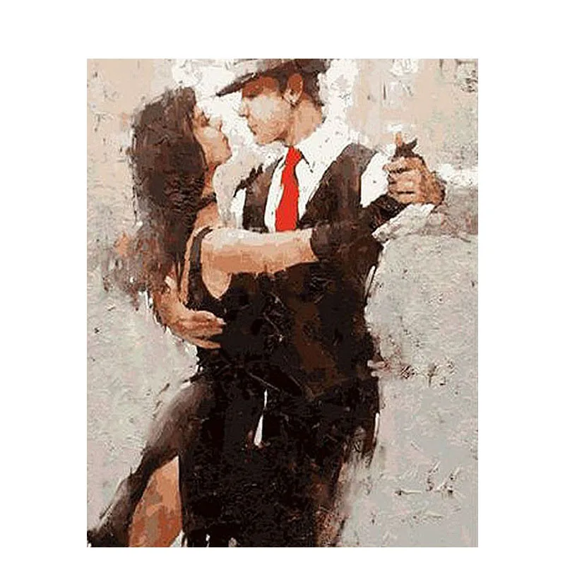60×75cm Oil Painting By Numbers Couples Hand Painted Abstract On Canvas DIY Pictures Lovers Gift Home Decoration Wall Art | Дом и сад
