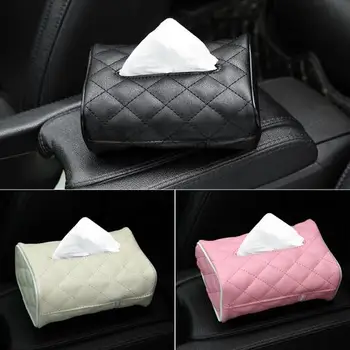 

Car Leather Armrest Tissue Box Cover Pumping Paper Car Home Napkin Holder Case