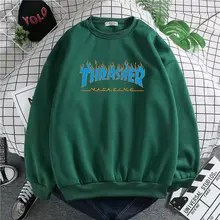 

Spring and Autumn Streetwear Super Fire Sweatshirt 2021 New Hoodless Oversize Pullover Street Women's Hip Hop High Street Top