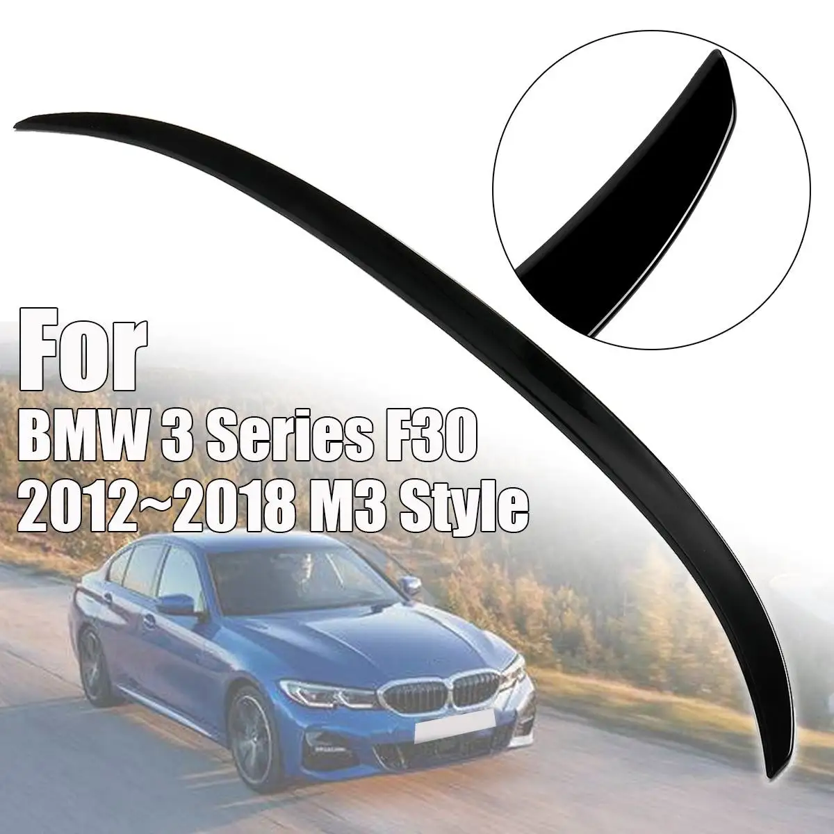 Глянцевый черный задний спойлер багажника для BMW 3 серии F30 M3 Стиль 12~ 18