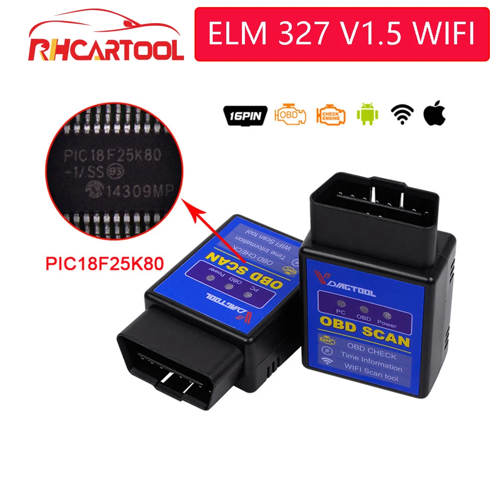 Vdiagtool ELM327 wifi OBD2 диагностический инструмент ELM 327 wifi OBDII протокол сканер беспроводной для обоих Android/IOS ELM327 код чтения