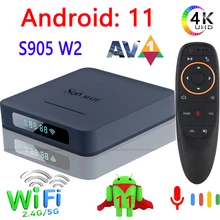 S96 Mate Smart TV Box Android 11 Amlogic S905W2 2.4G&5G Wifi BT5.0 3D 4K Voice HD Media Player 32G 4GB