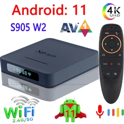 S96 Mate Smart TV Box Android 11 Amlogic S905W2 2.4G&5G Wifi BT5.0 3D 4K Voice HD Media Player 32G 4GB