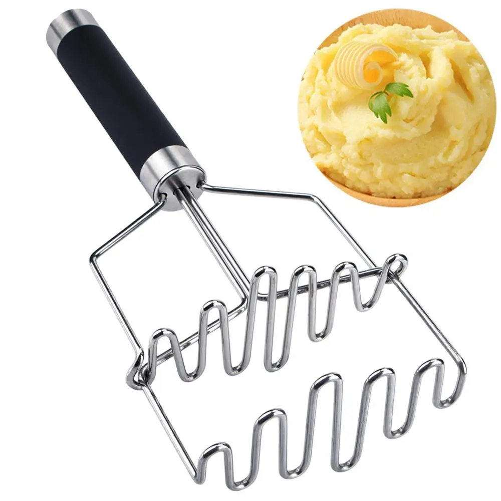 

Stainless Steel Dual-Action Potato Masher and Potato Built-in spring Automatic Rebound Saves Effort