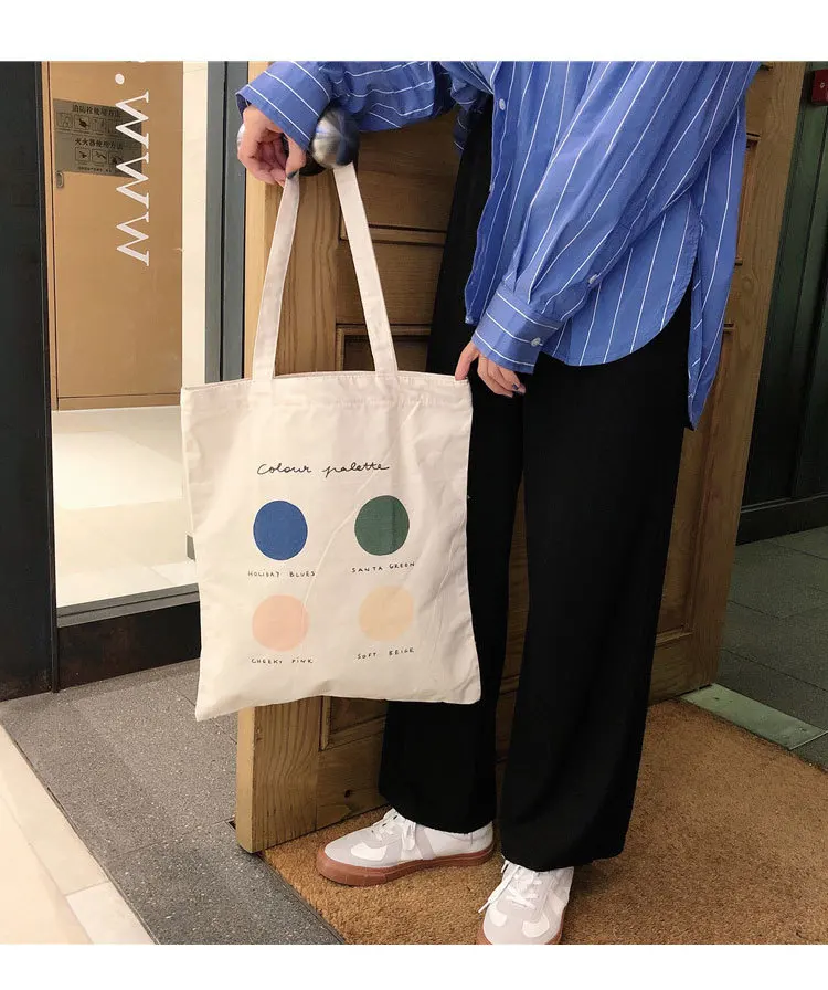 Большая вместительная Женская Парусиновая Сумка-тоут, Женская Повседневная тканевая сумка на плечо, складная многоразовая пляжная сумка для покупок, одноцветная сумка-шоппер для девушек, дорожная сумка